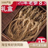 林下山參東北人參干人參生曬參全須人參帶禮盒手拎兜東北特產山參