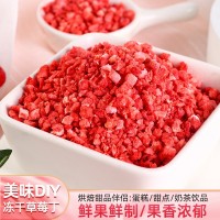 凍干FD草莓粒 草莓丁凍干草莓碎 1-5mm 烘焙蛋糕裝飾代餐水果茶